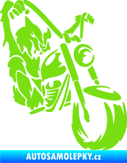 Samolepka Motorkář 015 pravá harley zelená kawasaki