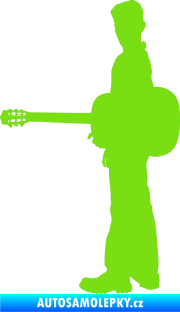 Samolepka Music 003 levá hráč na kytaru zelená kawasaki