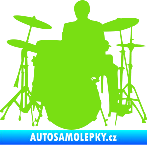 Samolepka Music 009 levá hráč na bicí zelená kawasaki