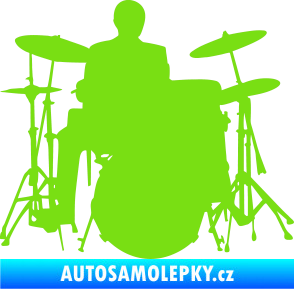 Samolepka Music 009 pravá hráč na bicí zelená kawasaki