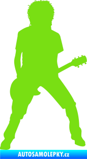 Samolepka Music 010 pravá rocker s kytarou zelená kawasaki