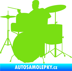 Samolepka Music 011 levá hráč na bicí zelená kawasaki