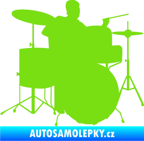 Samolepka Music 011 pravá hráč na bicí zelená kawasaki