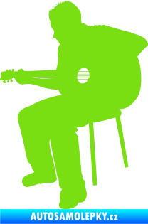 Samolepka Music 012 levá  kytarista zelená kawasaki