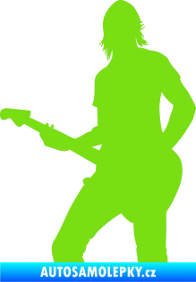 Samolepka Music 019 levá hráč na kytaru zelená kawasaki