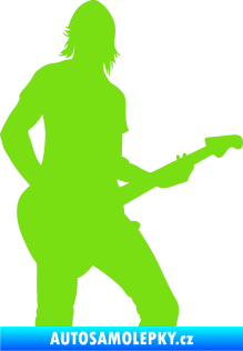 Samolepka Music 019 pravá hráč na kytaru zelená kawasaki