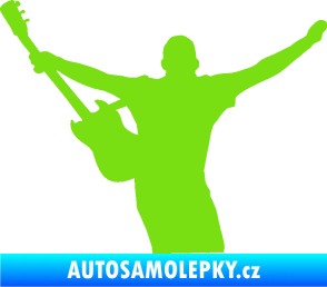 Samolepka Music 024 levá kytarista rocker zelená kawasaki
