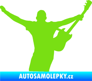 Samolepka Music 024 pravá kytarista rocker zelená kawasaki