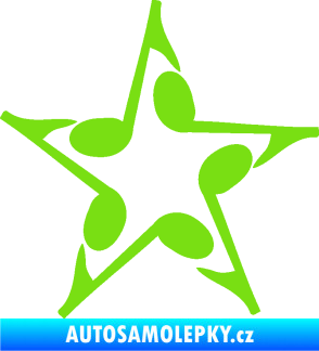 Samolepka Music hvězda z not zelená kawasaki
