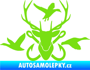 Samolepka Myslivost 005 pravá zelená kawasaki