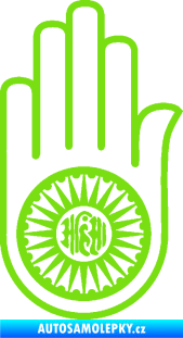 Samolepka Náboženský symbol Džinismus Ahimsa zelená kawasaki