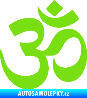 Samolepka Náboženský symbol Hinduismus Óm 001 zelená kawasaki