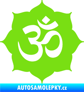 Samolepka Náboženský symbol Hinduismus Óm 002 zelená kawasaki