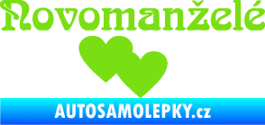 Samolepka Novomanželé 001 nápis se srdíčky zelená kawasaki
