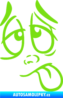 Samolepka Obličej 006 pravá unavený zelená kawasaki