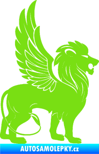 Samolepka Okřídlený lev 001 pravá mytické zvíře zelená kawasaki
