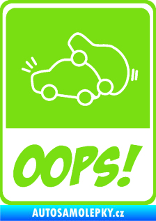 Samolepka Oops love cars 001 zelená kawasaki