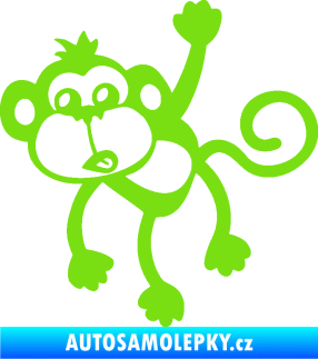 Samolepka Opice 005 levá visí za ruku zelená kawasaki