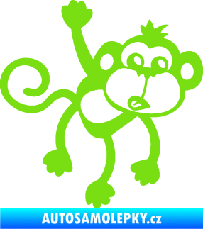 Samolepka Opice 005 pravá visí za ruku zelená kawasaki