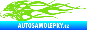 Samolepka Orel 016 levá v plamenech zelená kawasaki