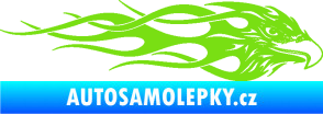 Samolepka Orel 016 pravá v plamenech zelená kawasaki