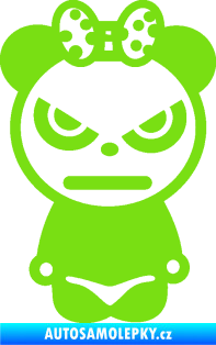 Samolepka Panda girl zelená kawasaki
