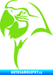 Samolepka Papoušek 006 levá hlava zelená kawasaki