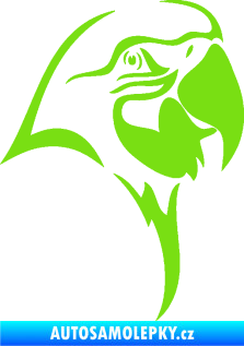 Samolepka Papoušek 006 pravá hlava zelená kawasaki
