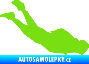 Samolepka Parašutista 003 pravá skok z letadla zelená kawasaki