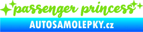 Samolepka Passenger Princess 002 nápis s hvězdičkami zelená kawasaki