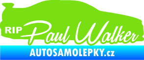 Samolepka Paul Walker 005 RIP zelená kawasaki