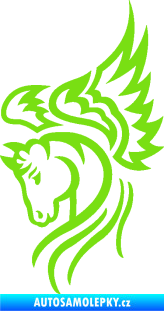 Samolepka Pegas 003 levá okřídlený kůň hlava zelená kawasaki
