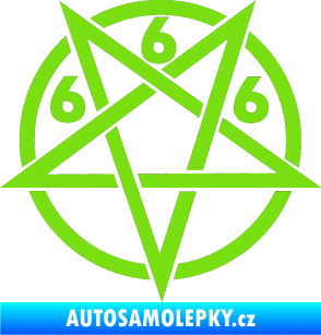 Samolepka Pentagram 666 zelená kawasaki