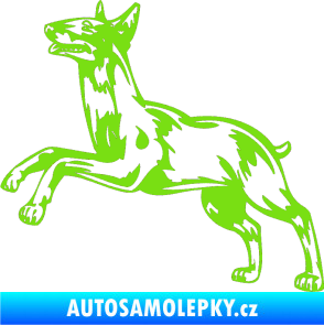 Samolepka Pes 015 levá Bulteriér zelená kawasaki
