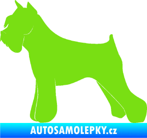 Samolepka Pes 091 levá Knírač zelená kawasaki