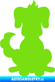 Samolepka Pes 113 levá kreslená silueta zelená kawasaki