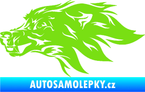 Samolepka Pes 127 levá hlava zelená kawasaki