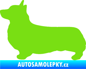 Samolepka Pes 164 levá Welsh Corgi Pembroke zelená kawasaki