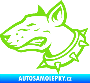 Samolepka Pes 167 levá pitbull zelená kawasaki