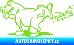 Samolepka Pes čůrá levá zelená kawasaki