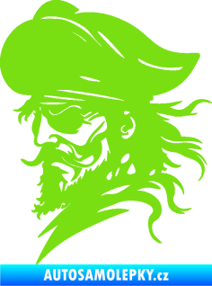 Samolepka Pirát 001 levá s páskou přes oko zelená kawasaki