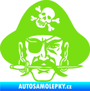 Samolepka Pirát 002 pravá zelená kawasaki