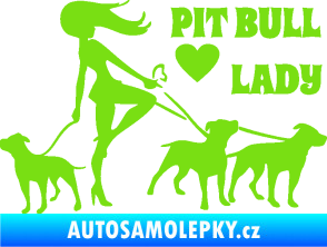 Samolepka Pit Bull lady pravá zelená kawasaki