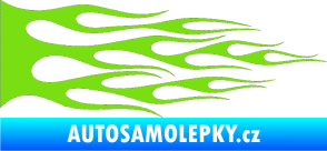 Samolepka Plameny 067 zelená kawasaki