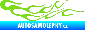 Samolepka Plameny 083 zelená kawasaki