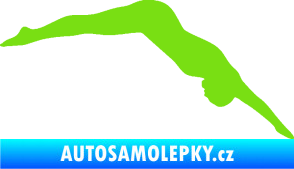 Samolepka Plavání 003  pravá skok do vody zelená kawasaki