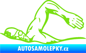 Samolepka Plavání levá 002  zelená kawasaki