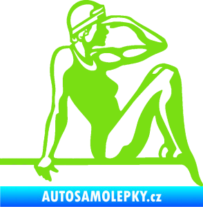 Samolepka Plavkyně 001 pravá zelená kawasaki