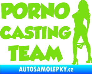 Samolepka Porno casting team  zelená kawasaki