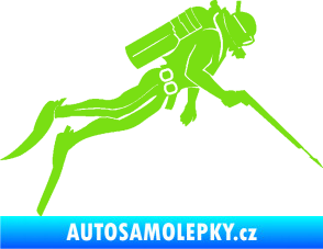 Samolepka Potápěč 010 pravá zelená kawasaki